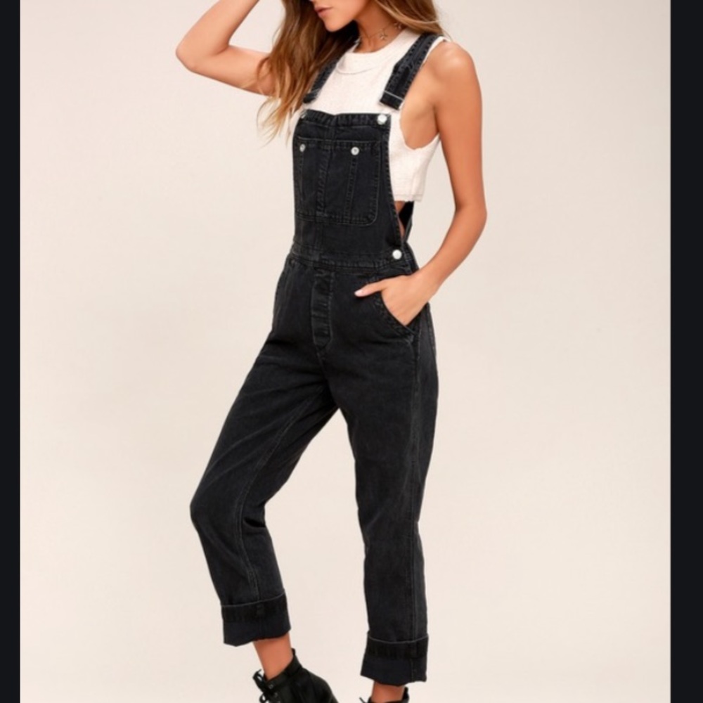 NEW Free People We The Free Black Overalls 25